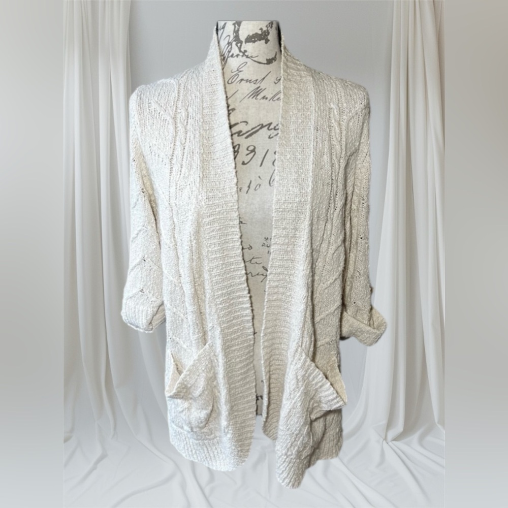 Anthropologie Sparrow  Cream Open Front Cardigan Sz S